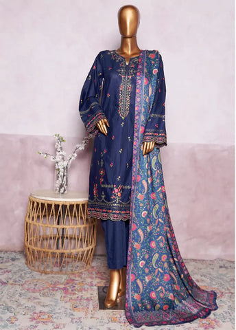 WKK-006 C-EMB- 3 Piece Khaddar Emboidered Stitched Suit
