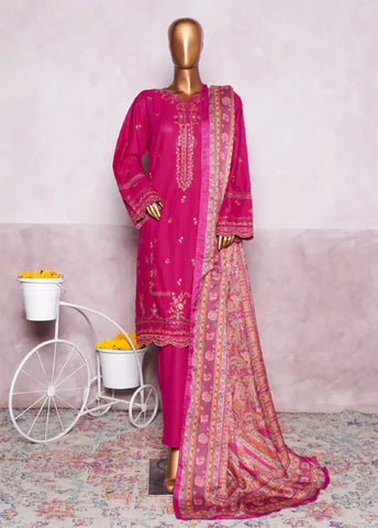 WKK-008 C-EMB- 3 Piece Khaddar Emboidered Stitched Suit