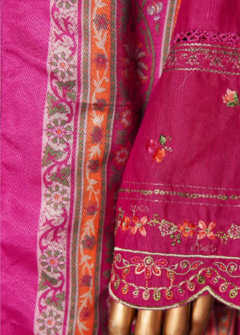 WKK-008 C-EMB- 3 Piece Khaddar Emboidered Stitched Suit