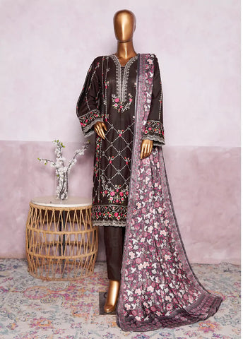 WKK-010 C-EMB- 3 Piece Khaddar Emboidered Stitched Suit