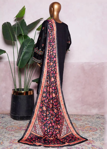 WKK-015 C-EMB- 3 Piece Khaddar Emboidered Stitched Suit