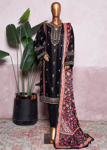 WKK-015 C-EMB- 3 Piece Khaddar Emboidered Stitched Suit