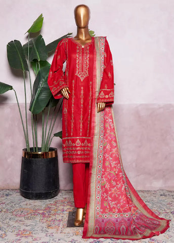 WKK-016 C-EMB- 3 Piece Khaddar Emboidered Stitched Suit