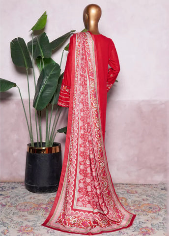 WKK-019 C-EMB- 3 Piece Khaddar Emboidered Stitched Suit