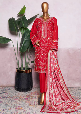 WKK-019 C-EMB- 3 Piece Khaddar Emboidered Stitched Suit