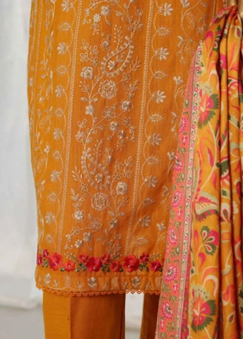 Bin Saeed Fabric - WKKE-001-B- 3 Piece Khaddar Emboidered Stitched Suit