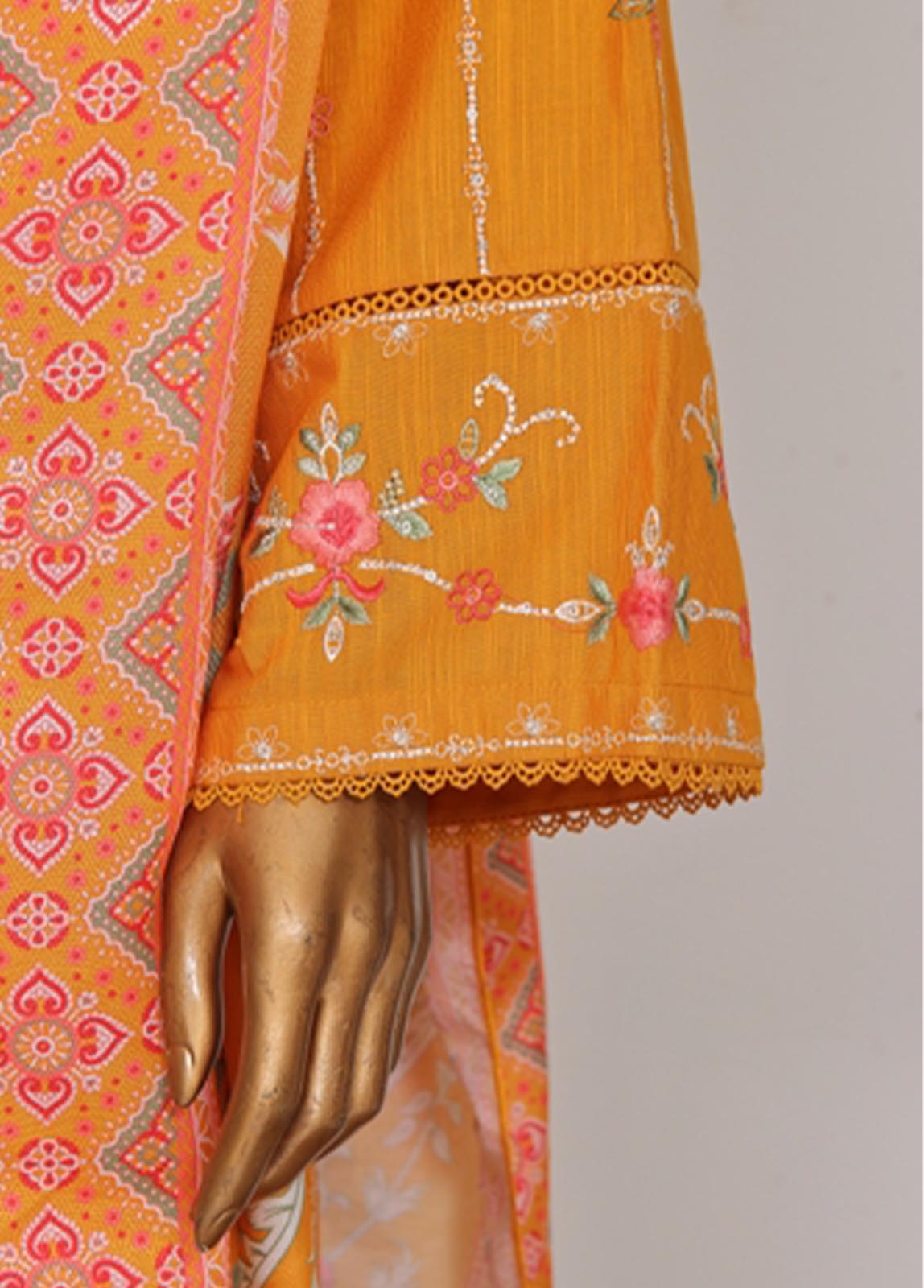 Bin Saeed Fabric - WKKE-001 A-3 Piece Khaddar Embroidered Stitched Suit