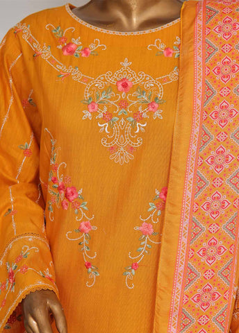 Bin Saeed Fabric - WKKE-001 A-3 Piece Khaddar Embroidered Stitched Suit