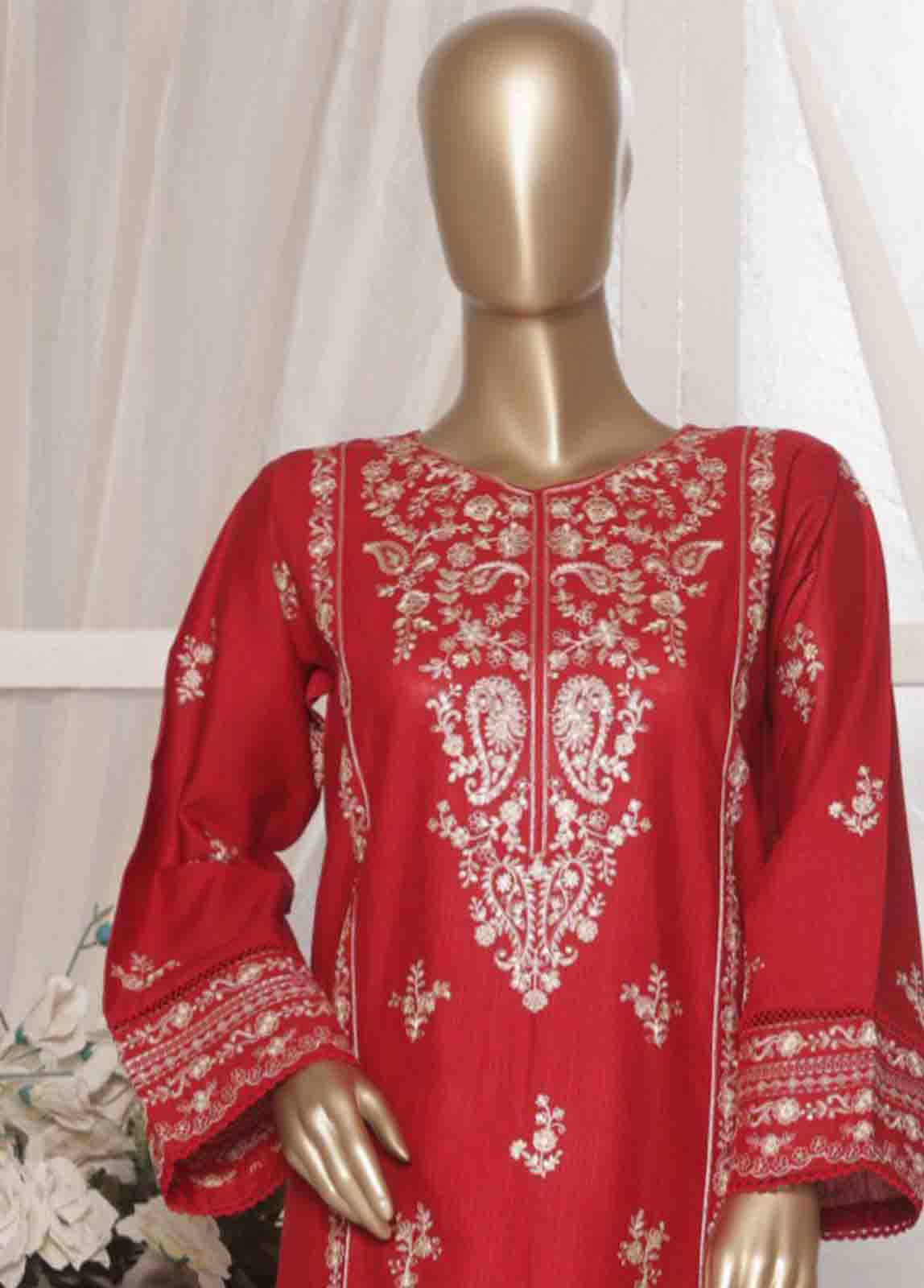 Bin Saeed Fabric - WKKE-002 C- 2 Piece Embroidered Khaddar Stitched Co Ords