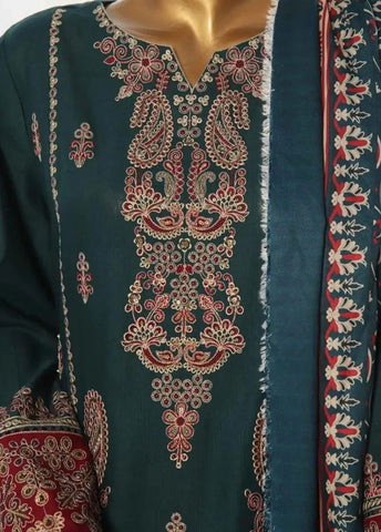 Bin Saeed Fabric - WKKE-003-B- 3 Piece Khaddar Emboidered Stitched Suit