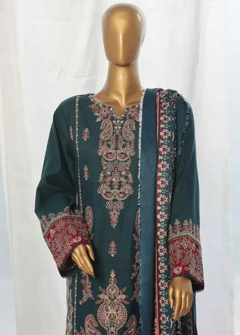 Bin Saeed Fabric - WKKE-003-B- 3 Piece Khaddar Emboidered Stitched Suit