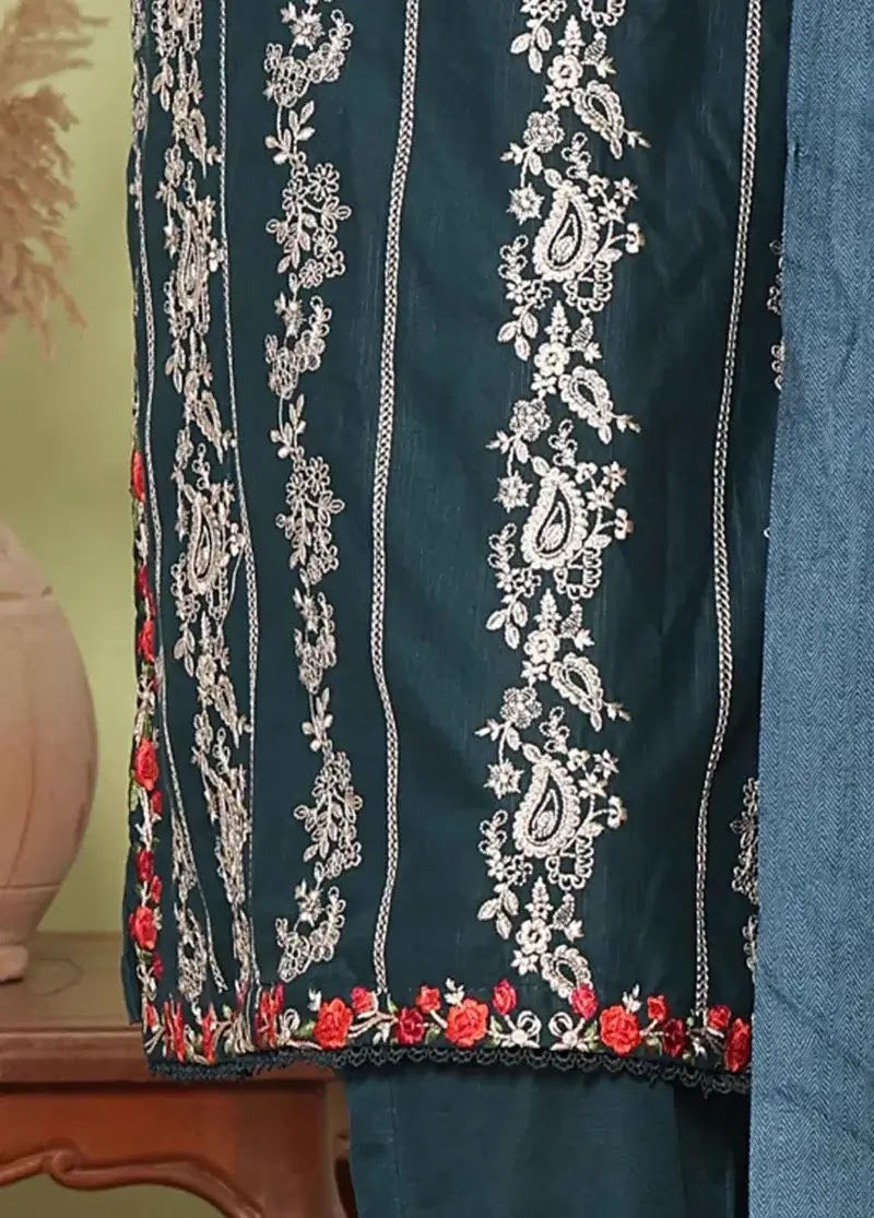 Bin Saeed Fabric - WKKE-003-C- 3 Piece Khaddar Emboidered Stitched Suit