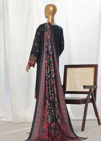 Bin Saeed Fabric - WKKE-004-B- 3 Piece Khaddar Emboidered Stitched Suit