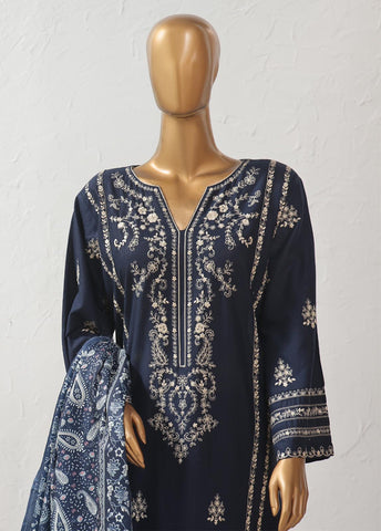 Bin Saeed Fabric - WKKE-004 A-3 Piece Khaddar Embroidered Stitched Suit