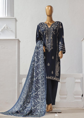Bin Saeed Fabric - WKKE-004 A-3 Piece Khaddar Embroidered Stitched Suit