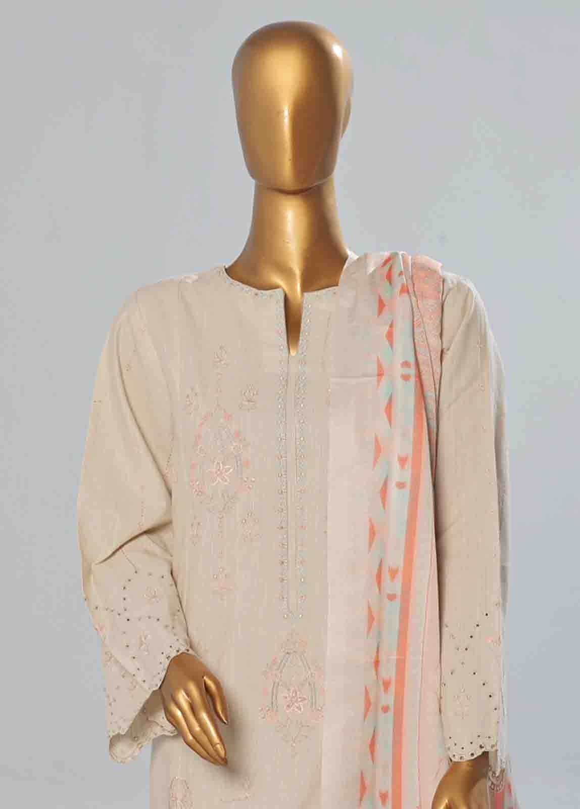 Bin Saeed Fabric - WKKE-005 B -3 Piece Khaddar Embroidered Stitched Suit