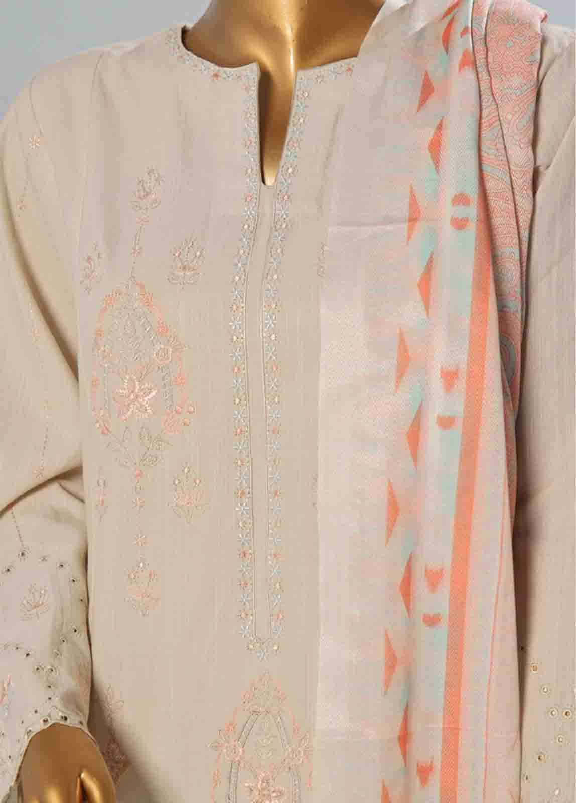 Bin Saeed Fabric - WKKE-005 B -3 Piece Khaddar Embroidered Stitched Suit