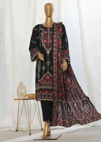 Bin Saeed Fabric - WKKE-006-A- 3 Piece Khaddar Emboidered Stitched Suit
