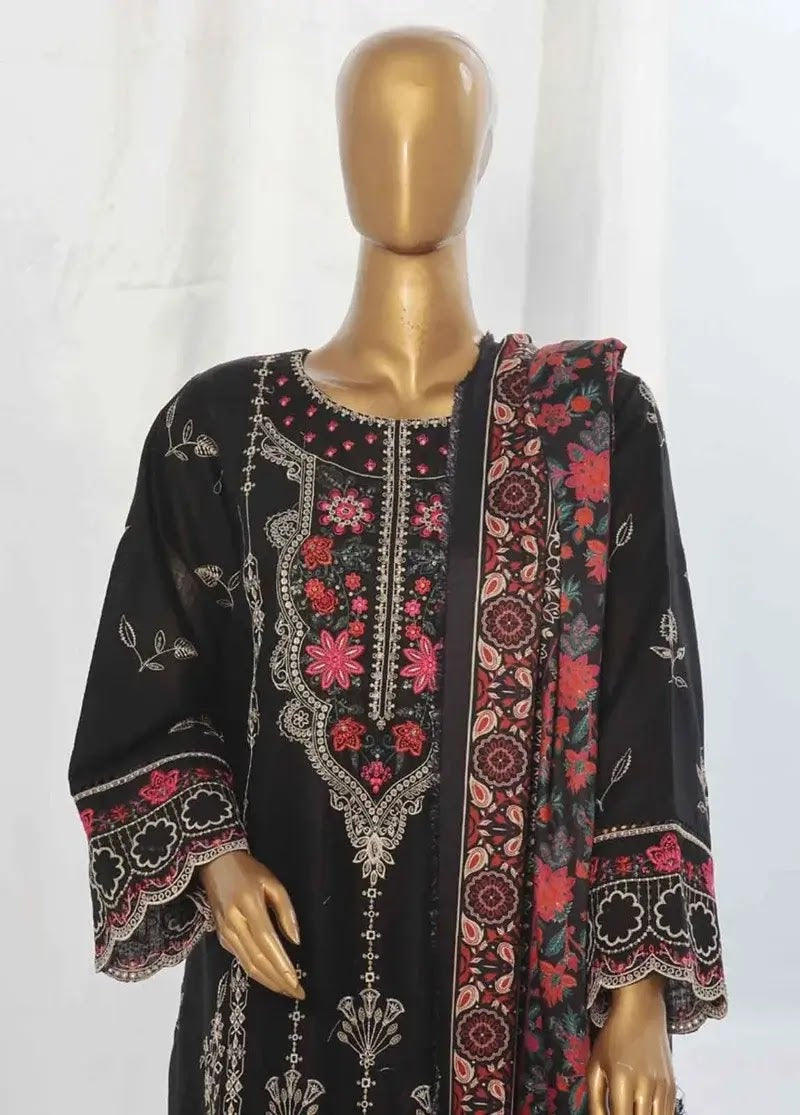 Bin Saeed Fabric - WKKE-006-A- 3 Piece Khaddar Emboidered Stitched Suit