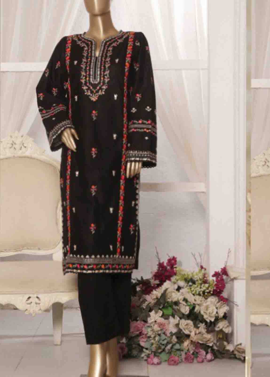 Bin Saeed Fabric - WKKE-006- 2 Piece Embroidered Khaddar Stitched Co Ords