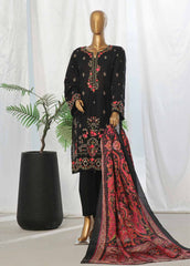 WKKE-006 B-3 Piece Khaddar Embroidered Stitched Suit