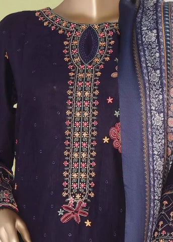 Bin Saeed Fabric - WKKE-007-B- 3 Piece Khaddar Emboidered Stitched Suit