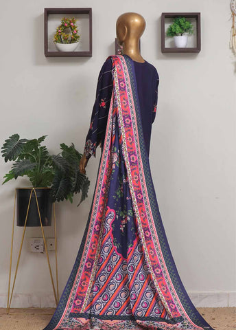 Bin Saeed Fabric - WKKE-007 A-3 Piece Khaddar Embroidered Stitched Suit