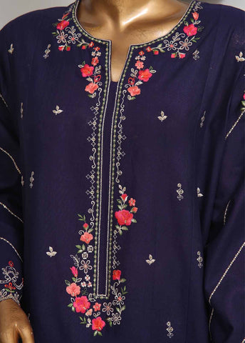 Bin Saeed Fabric - WKKE-007 A-3 Piece Khaddar Embroidered Stitched Suit