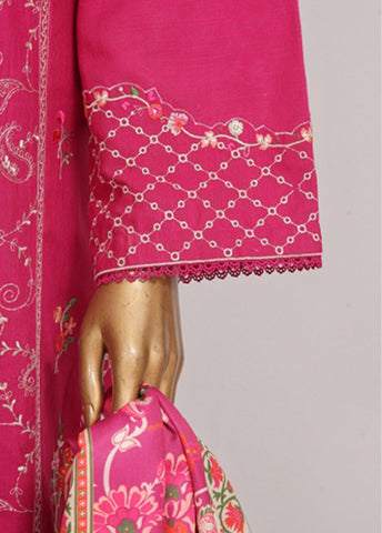 Bin Saeed Fabric - WKKE-008 A-3 Piece Khaddar Embroidered Stitched Suit