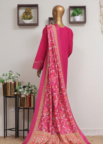 Bin Saeed Fabric - WKKE-008 A-3 Piece Khaddar Embroidered Stitched Suit