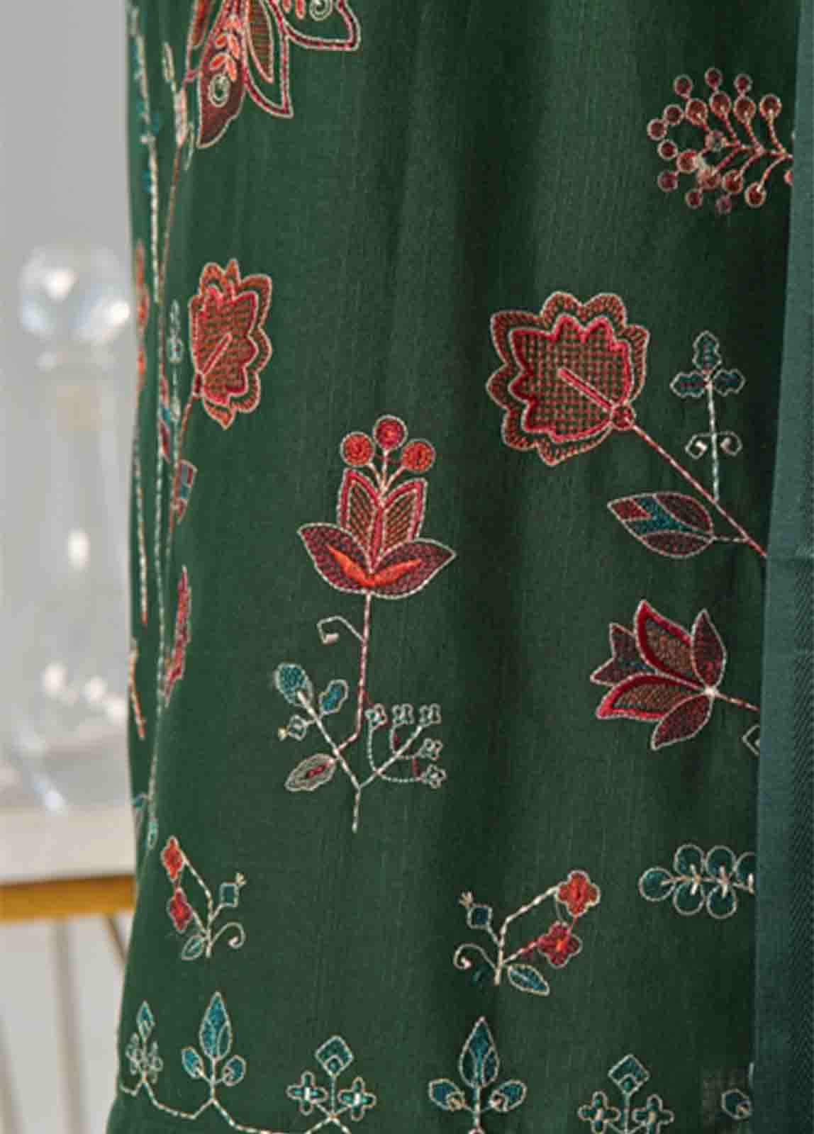 Bin Saeed Fabric - WKKE-009 B -3 Piece Khaddar Embroidered Stitched Suit