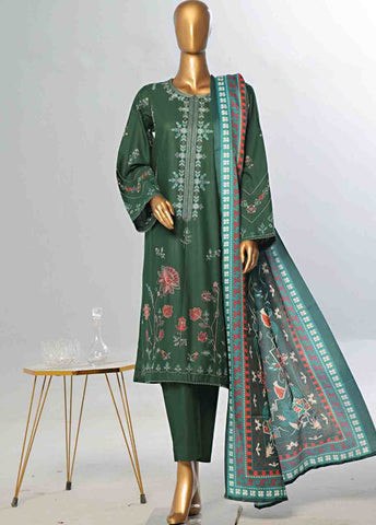 Bin Saeed Fabric - WKKE-009 B -3 Piece Khaddar Embroidered Stitched Suit