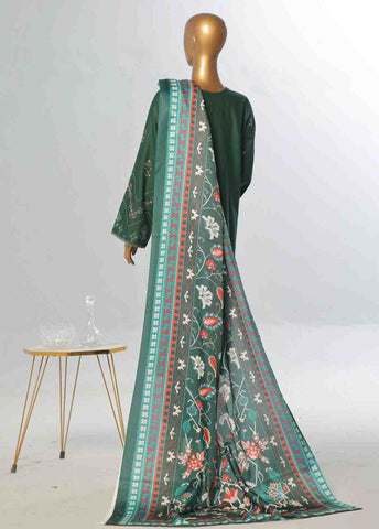 Bin Saeed Fabric - WKKE-009 B -3 Piece Khaddar Embroidered Stitched Suit