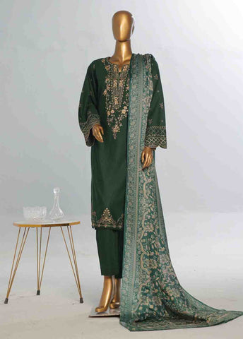 Bin Saeed Fabric - WKKE-009 C -3 Piece Khaddar Embroidered Stitched Suit