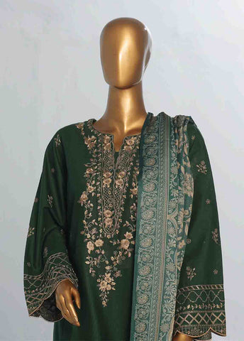Bin Saeed Fabric - WKKE-009 C -3 Piece Khaddar Embroidered Stitched Suit