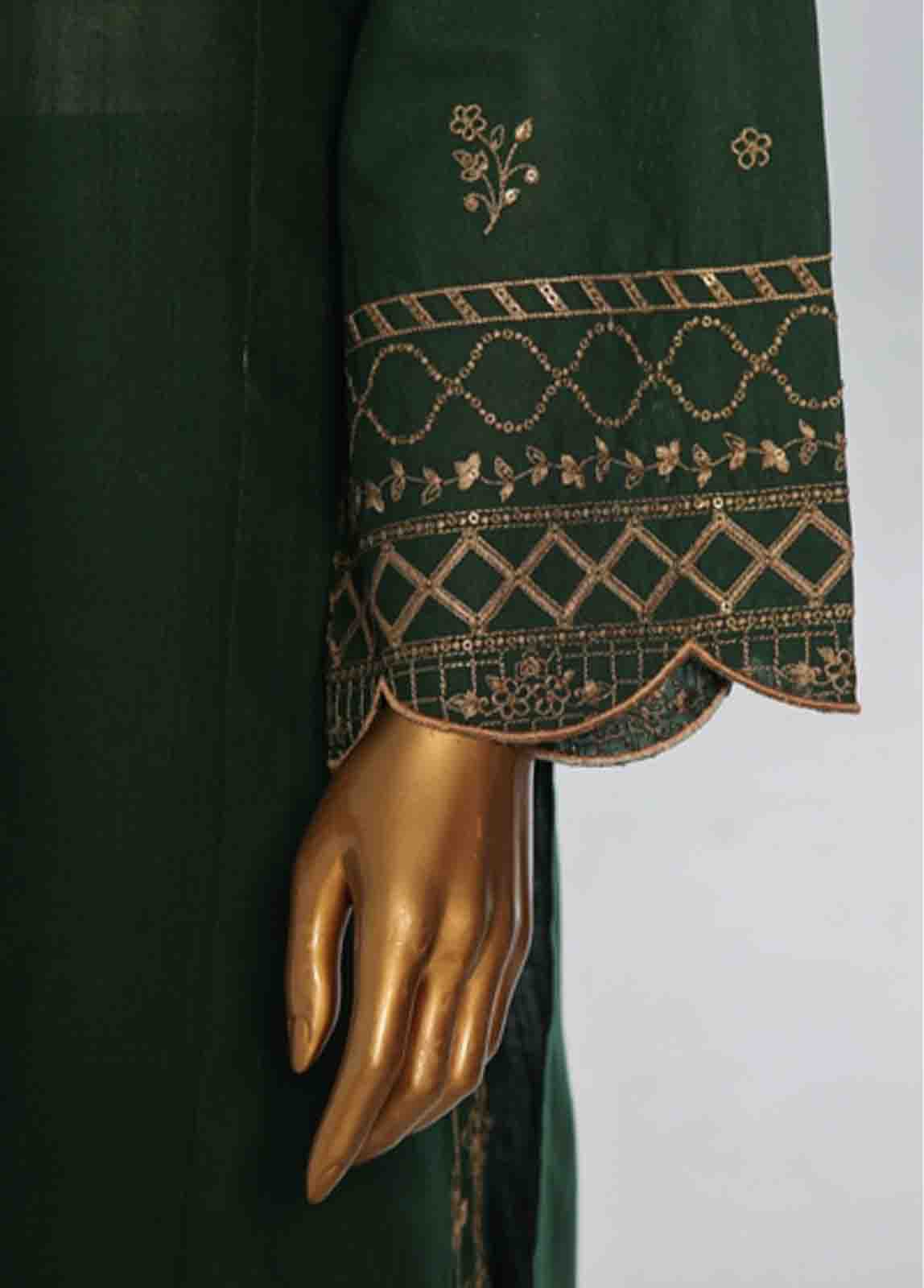 Bin Saeed Fabric - WKKE-009 C -3 Piece Khaddar Embroidered Stitched Suit