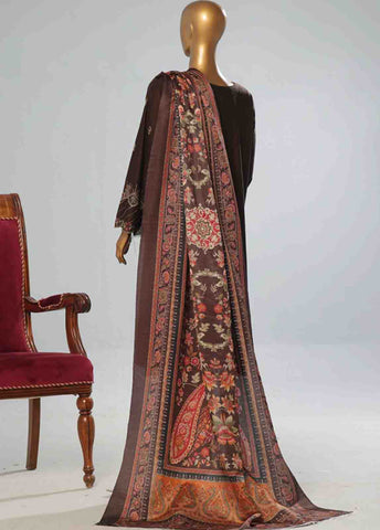 Bin Saeed Fabric - WKKE-010 A -3 Piece Khaddar Embroidered Stitched Suit