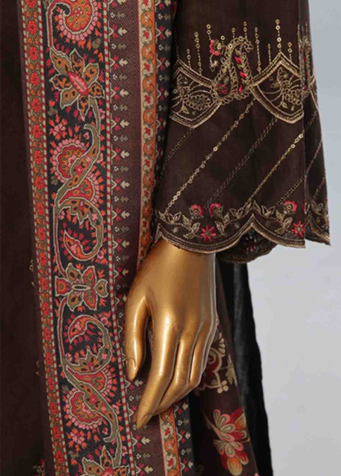 Bin Saeed Fabric - WKKE-010 A -3 Piece Khaddar Embroidered Stitched Suit