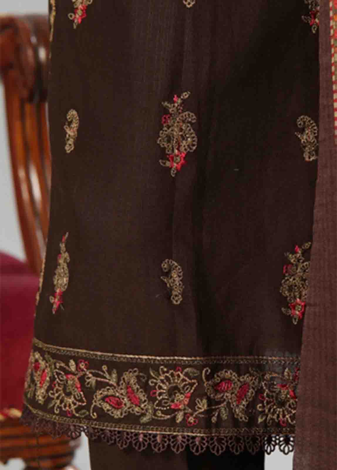Bin Saeed Fabric - WKKE-010 A -3 Piece Khaddar Embroidered Stitched Suit