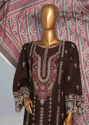 Bin Saeed Fabric - WKKE-010 B -3 Piece Khaddar Embroidered Stitched Suit