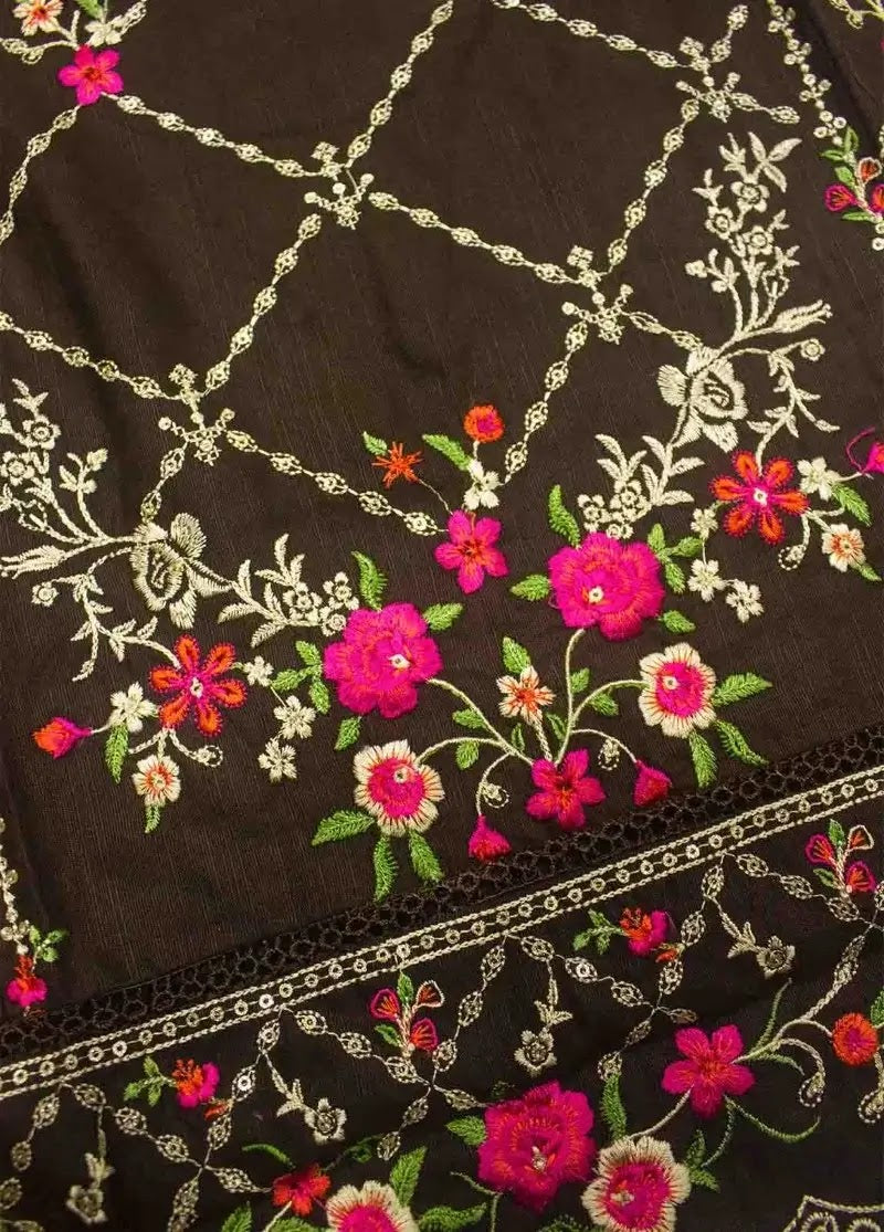 Bin Saeed Fabric - WKKE-010 C- 2 Piece Khaddar Emboidered Stitched Suit