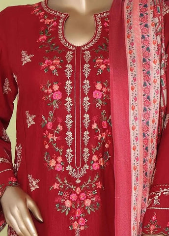 Bin Saeed Fabric - WKKE-011-A- 3 Piece Khaddar Emboidered Stitched Suit