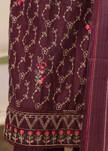 Bin Saeed Fabric - WKKE-012-C- 3 Piece Khaddar Emboidered Stitched Suit