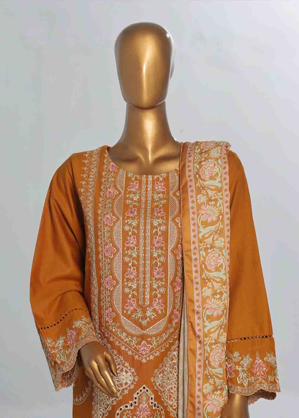 Bin Saeed Fabric - WKKE-013 A -3 Piece Khaddar Embroidered Stitched Suit