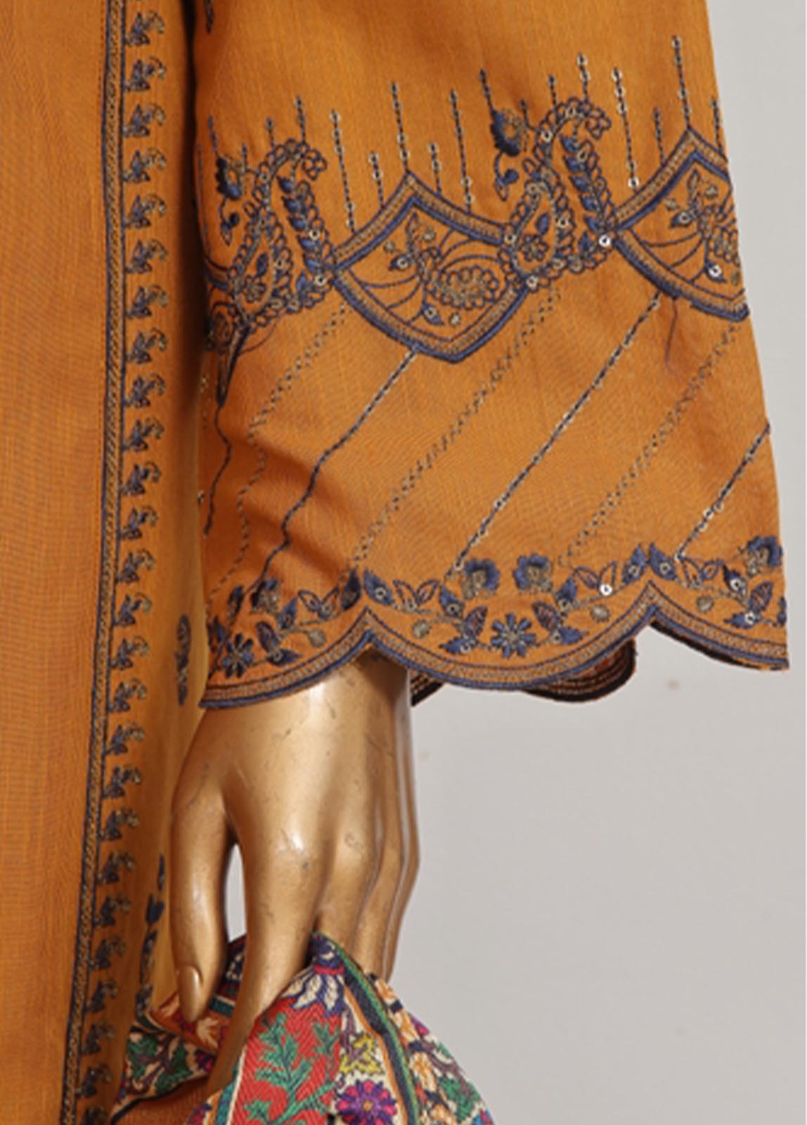 Bin Saeed Fabric - WKKE-013 C-3 Piece Khaddar Embroidered Stitched Suit