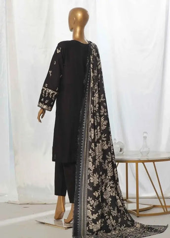 Bin Saeed Fabric - WKKE-014-A- 3 Piece Khaddar Emboidered Stitched Suit