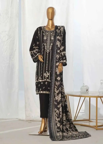 Bin Saeed Fabric - WKKE-014-A- 3 Piece Khaddar Emboidered Stitched Suit