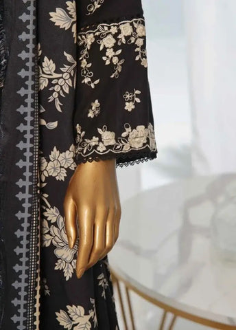 Bin Saeed Fabric - WKKE-014-A- 3 Piece Khaddar Emboidered Stitched Suit