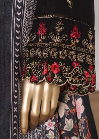 Bin Saeed Fabric - WKKE-014-B- 3 Piece Khaddar Emboidered Stitched Suit