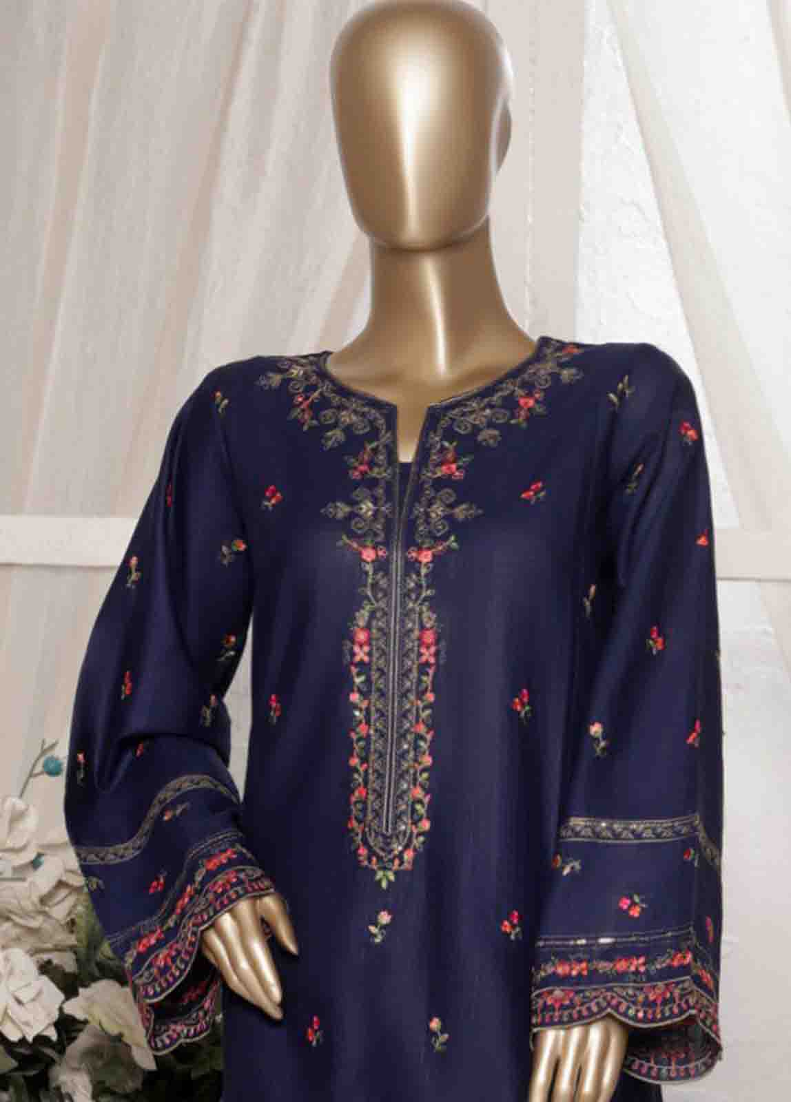 Bin Saeed Fabric - WKKE-015 C- 2 Piece Embroidered Khaddar Stitched Co Ords